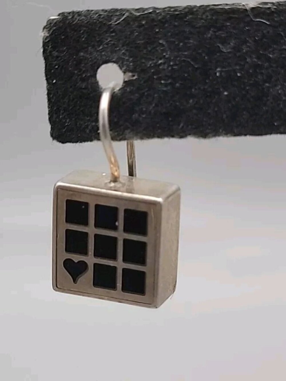 Vintage Victoria Varga Modernist 925 Sterling Silver Drop Earrings Enamel Blocks - Picture 4 of 13